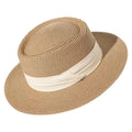 Old Money Vintage Hollow Woven Boater Straw Hat