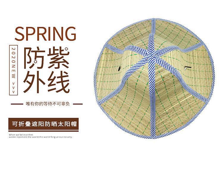 Top down view of foldable woven sun hat structure