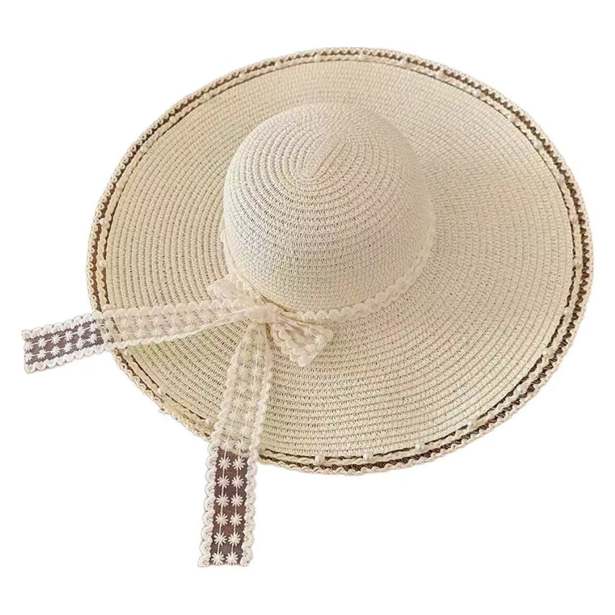 Wide-Brim Sun Straw Hat