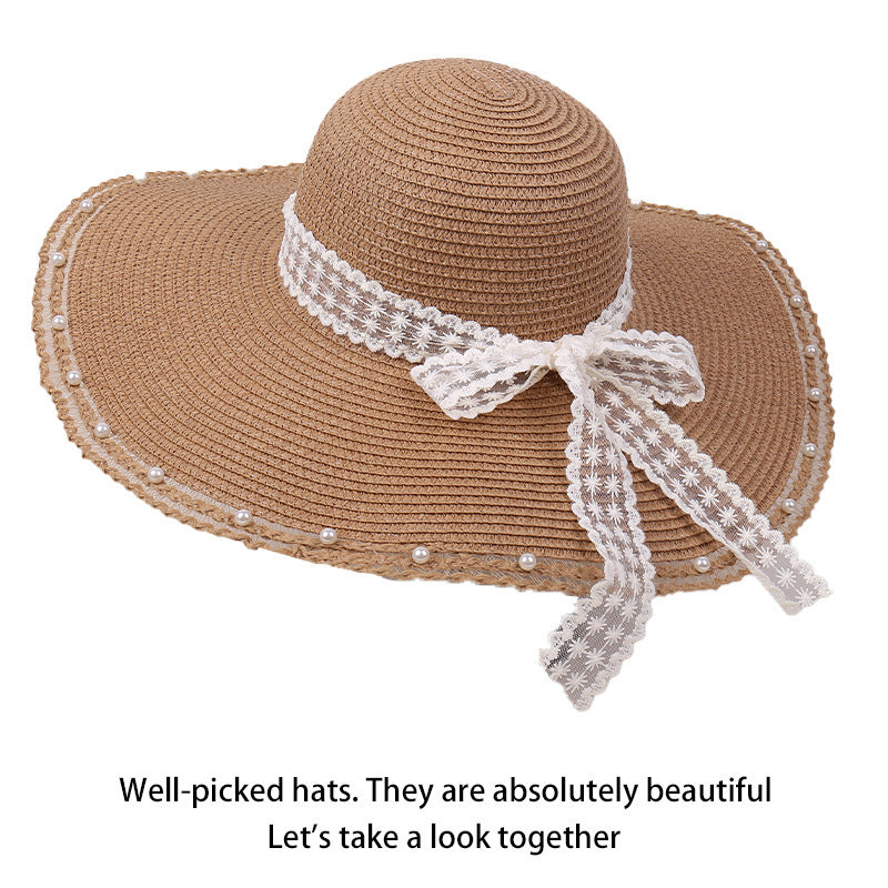 Wide-Brim Sun Straw Hat